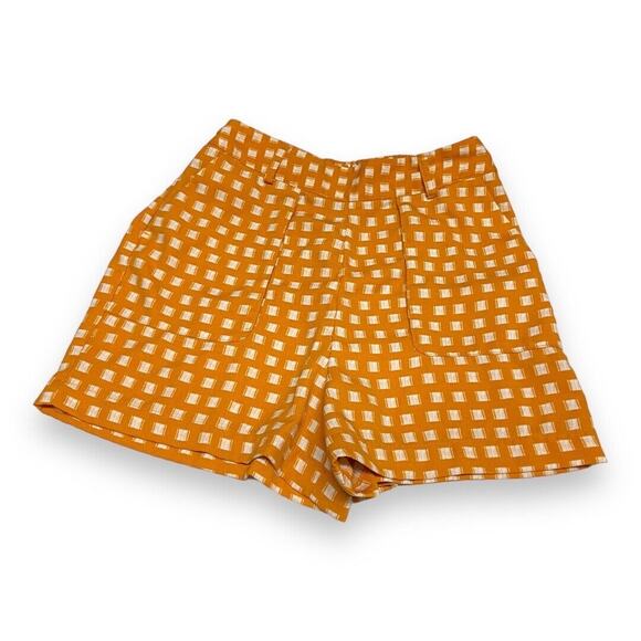 5/$35         A New Day Womens Shorts Sz XS Mustard Gold Mid Rise Squares - Picture 4 of 8